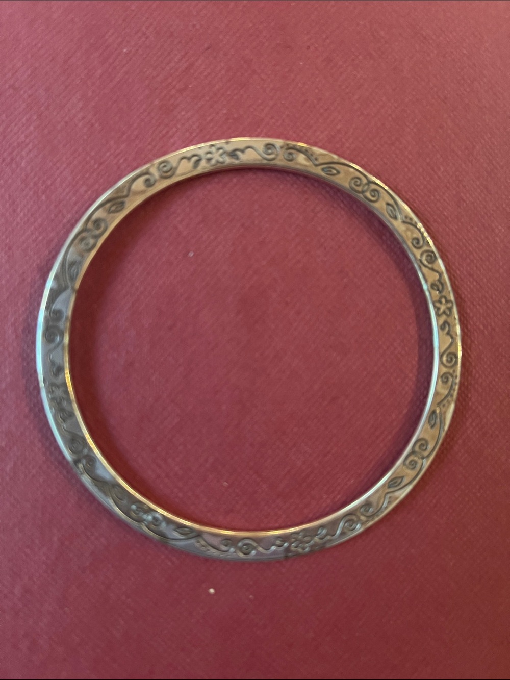 Silver plated Brighton Floral Engraved Bangle Bracelet